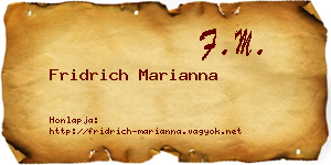 Fridrich Marianna névjegykártya